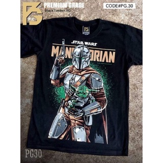 Pg30 เสื้อยืดผ้าฝ้าย พิมพ์ลาย STAR WARS MANDALORIAN DIN DJARIN BOBA FETT EDITION MOVIE SERIES สีดํา เกรดพรีเมี่ยม