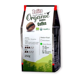 โซลิโต้ กาแฟคั่วบด ออร์แกนิค แท้ 100%  (Zolito Fresh Coffee Arabica Organic Ground) 250 g