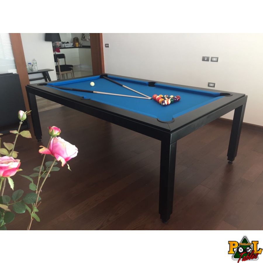 Aramith FusionTables® โต๊ะพูลไดนิ่ง สีดำด้าน ขนาด 7.5 ฟุต พร้อมฝาปิด Matt Black Dining Pool Table 7.