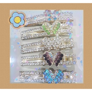 กิ๊บติดผม ลายผีเสิ้อ เพชร สวยงาม หนีบง่าย