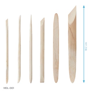 ชุดไม้ปั้น (6ชิ้น) / Wood Modeling Tool Set (6pcs)