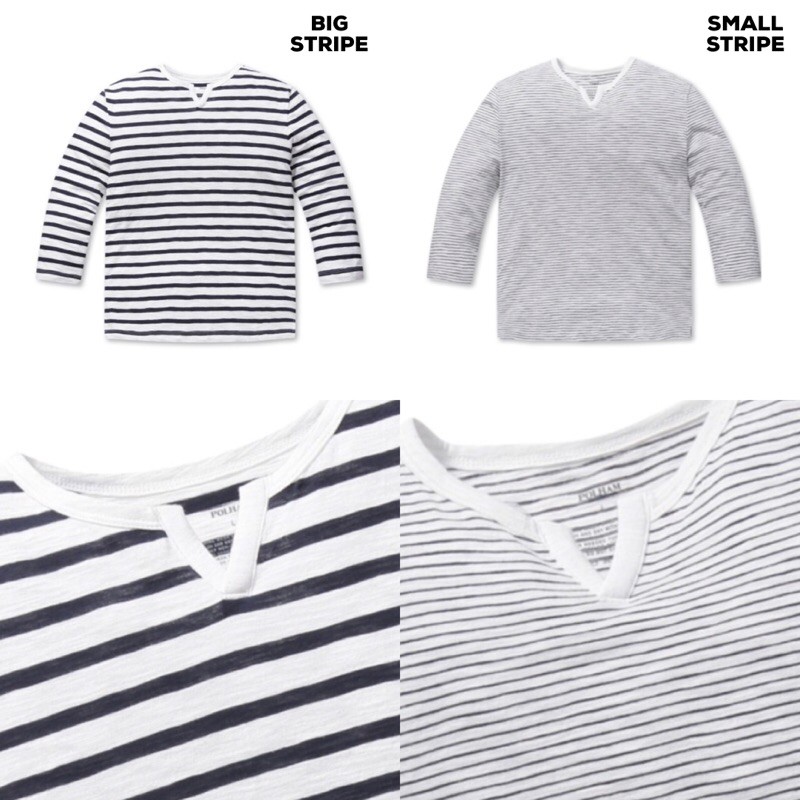 เสื้อยืด Polham ดั้งเดิมเสื้อยืดคอผ่าแขนยาว POL-LST-01