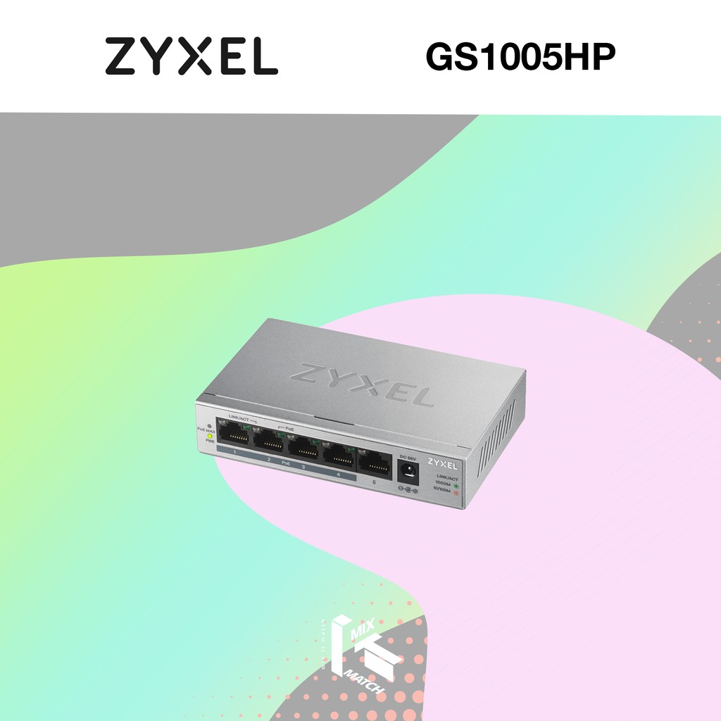ZyXEL (GS1005HP) 5 Port (4 Port PoE) (5'') Gigabit Switching