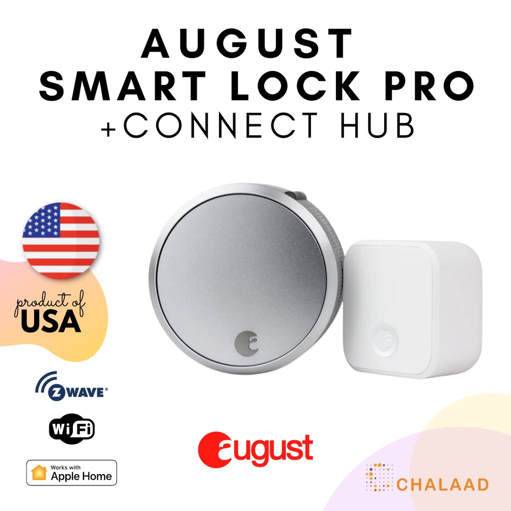 August Smart Lock Pro + Connect Hub ล็อคอัจฉริยะ เปิด-ปิดอัตโนมัติ คุมผ่านแอป สั่งด้วยเสียง รองรับ A