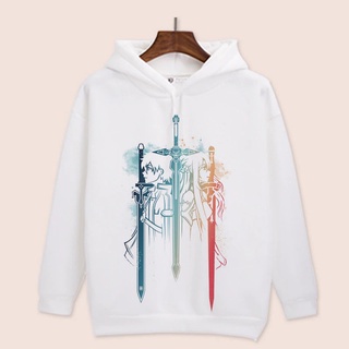 เสื้อกันหนาว มีฮู้ด แบบนิ่ม ลายการ์ตูนอนิเมะ Sword Art Online Sao Kirigaya Kazuto Kirito Yuuki Asuna สําหรับผู้ชาย 2022