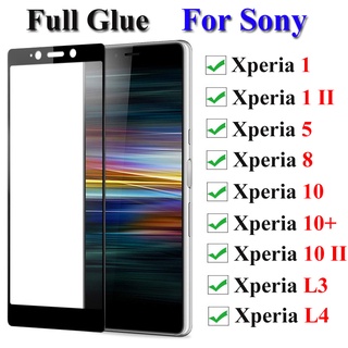 ฟิล์มกระจกนิรภัยกันรอยหน้าจอ แบบเต็มจอ สําหรับ Sony Xperia L4 L3 Xperia 1 5 8 10