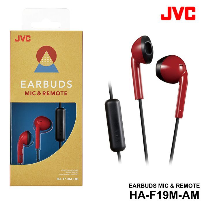 JVC  หูฟัง EARBUDS / MIC รุ่น HA-F19M  ( สินค้าของแท้ พร้อมจัดส่ง )