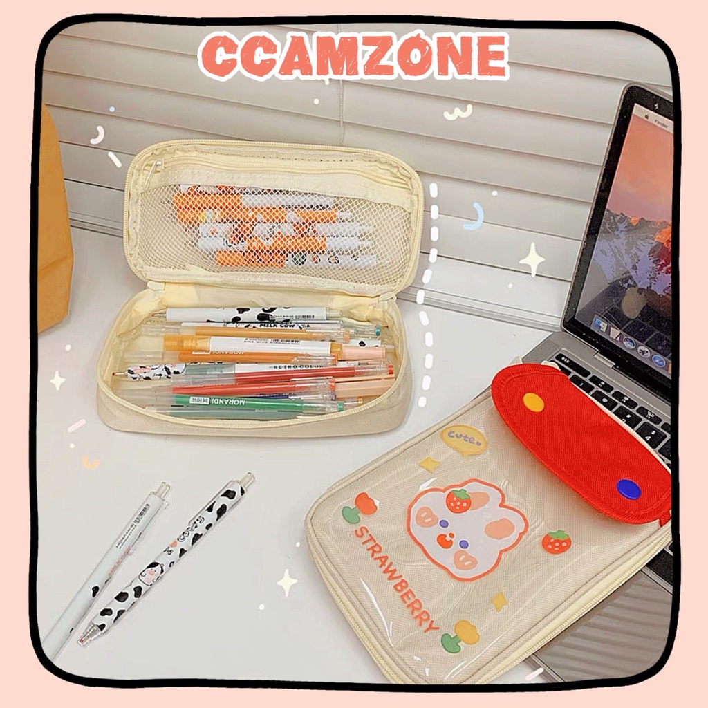 กระเป๋าปากกาผ้าแคนวาสผสมในสติ๊กเกอร์ hb073 ccamzone