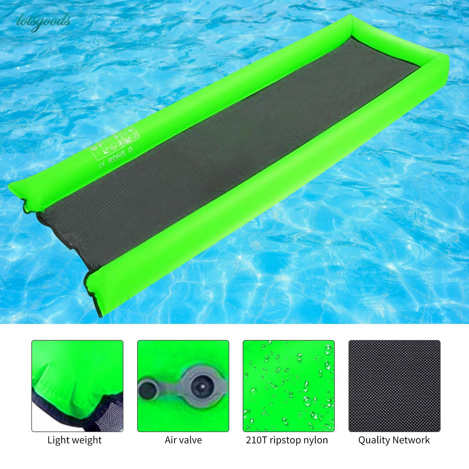 (lo) Inflatable Water Hammock Floating Air Mattress Swimming Pool ...