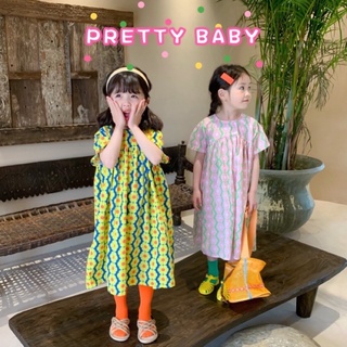 PRETTY BABY🧸พร้อมส่ง🧸ชุดเด็กผู้หญิง ชุดกระโปรงเด็ก สีสดใสเนื้อผ้าลื่นเย็นใส่สบาย(155)