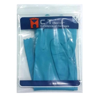 ถุงมือยาง BY TORA 12 นิ้ว ไซซ์ M สีฟ้าRUBBER GLOVES BY TORA SIZE M 12IN LIGHT BLUE