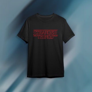 เสื้อยืดสีดำอินเทรนด์เสื้อยืด พิมพ์ลาย Stranger THINGS BOLD 2 DTFS M L   XL  XXL