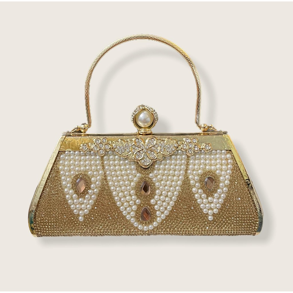 พร้อมส่ง กระเป๋าถือ/ออกงานราตรี ผู้หญิง เพชรประดับด้านหน้า สวยหรู STARCATE แบบใหม่