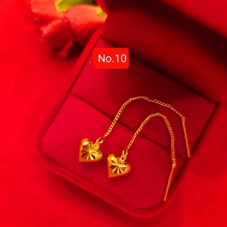No.10 ต่างหูแฟชั่นแบบยาวลายหัวใจห้อย