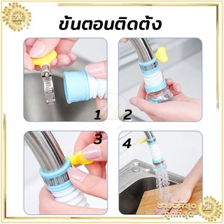 หัวต่อก๊อกน้ำ อ่างล้างหน้า ช่วยประหยัด เพิ่มแรงดัน หมุนได้ 360 องศา พกพาง่าย ใช้งานสะดวก