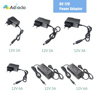 Adiodo AC110-240V ถึง DC 12V 2A / 3A / 5A / 6A / 8A แหล่งจ่ายไฟ EU US UK AU ปลั๊กเปลี่ยนหม้อแปลงอะแดปเตอร์สำหรับ LED Strip