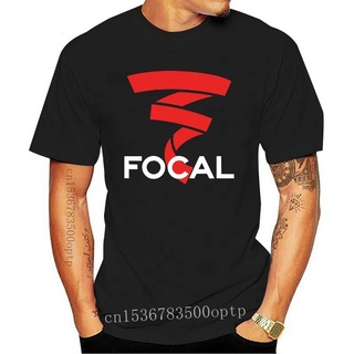 เสื้อยืดครอปเสื้อยืดลําลอง แขนสั้น พิมพ์ลายโลโก้รถยนต์ Focal Speakers Subwoofers แฟชั่นสําหรับผู้ชายS-5XL