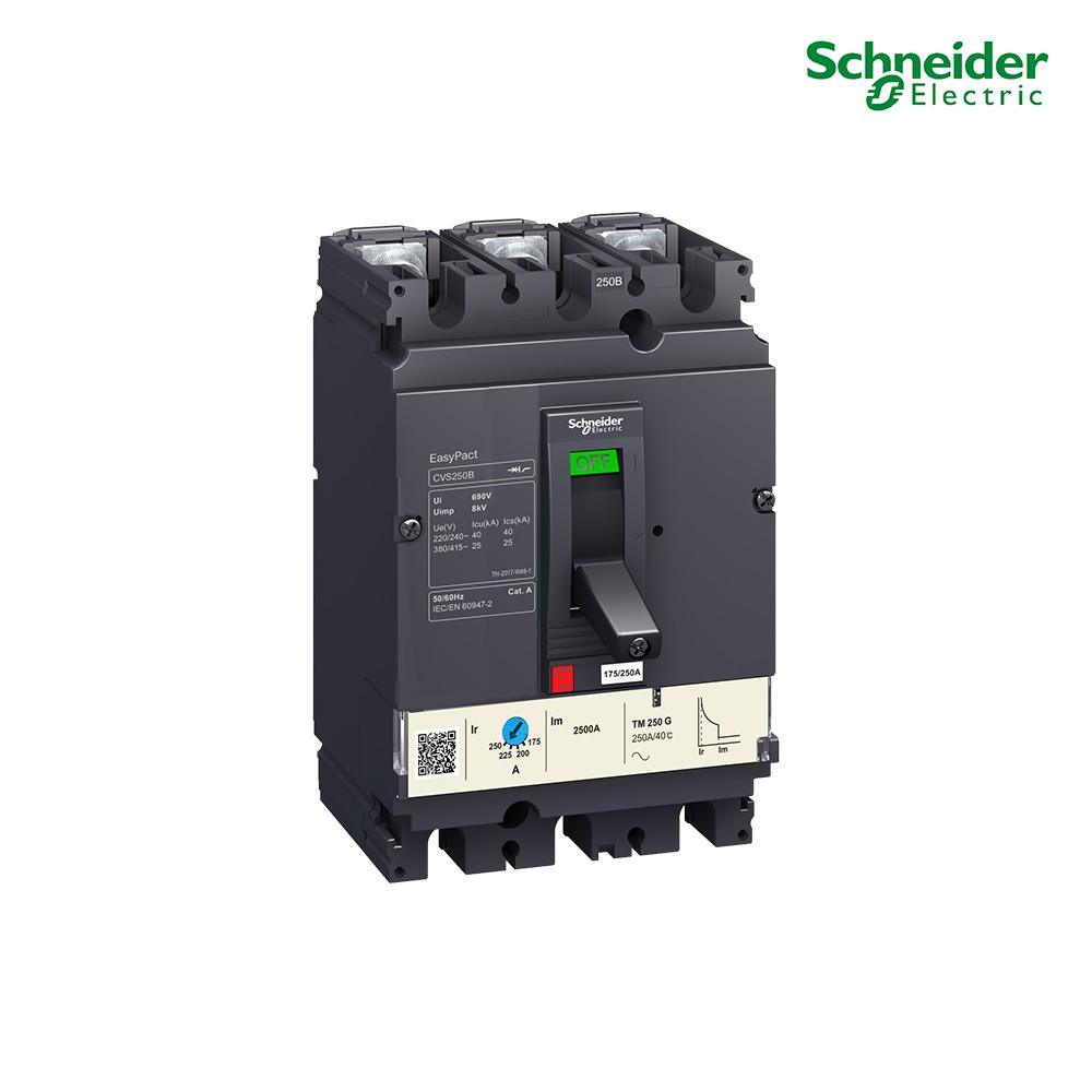 Schneider  Circuit breaker  CVS250B, 25 kA at 415 VAC, 160 A  TM-D trip unit, 3P_LV525301 | PlugOn