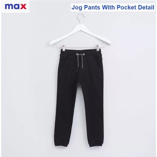 Max Children Full Length Jog Pants With Pocket Detail And Drawstring - DARK BLACK