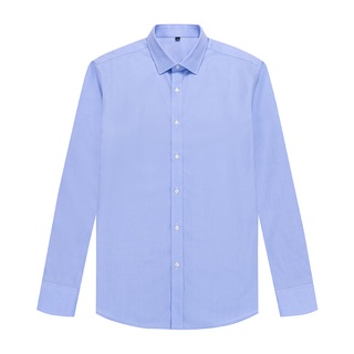 KINGMAN Original business dress shirt mens blue เสื้อเชิ้ตสั่งตัด เสื้อเชิ้ตแขนยาว เสื้อเชิ้ตคอปก เสื้อเชิ้ต