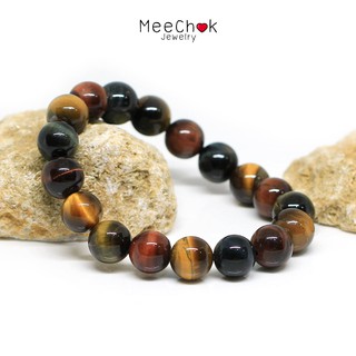 หินไทเกอร์อายส์ 3 สี สามทหารเสือ Three Color Tigers Eye 12 มิล หินแห่งความร่ำรวย หินมงคล By.Meechok