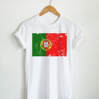 เสื้อยืดลาย ธงชาติโปรตุเกส ประเทศโปรตุเกส Portugal Flag เสื้อยืดสกรีน แขนสั้น คอกลม