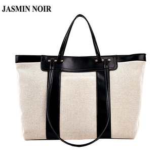 Jasmin NOIR กระเป๋าถือ กระเป๋าสะพายข้าง ผ้าแคนวาส ใบใหญ่ เรียบง่าย สําหรับผู้หญิง