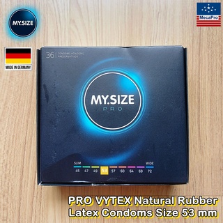 MY.SIZE® 53 mm PRO VYTEX Natural Rubber Latex Condoms ถุงยางอนามัย ขนาด 53 มม.