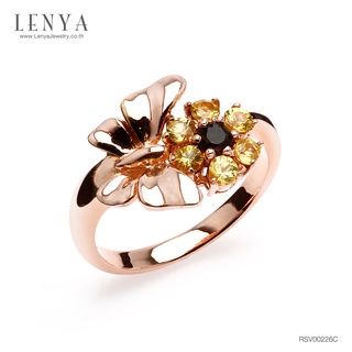 Lenya Jewelry เครื่องประดับแหวนเงินแท้ สุดหรูหราด้วยการตกแต่งอัญมณีสโมกกี้ควอตซ์ และสีเหลืองบุษราคัม