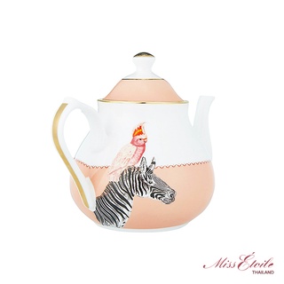 กาน้ำชา Miss Etoile สำหรับใส่น้ำชาหรือเครื่องดื่มต่างๆ(งานแฮนด์เมด) | Miss Etoile Teapot Zebra Parrot : TP18001