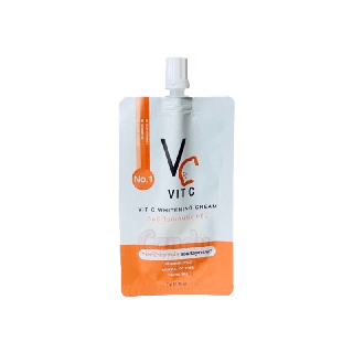 VC VIt C ครีมวิตซีน้องฉัตร วิตซีซองคู่น้องฉัตร มาร์คน้องฉัตร ขนาด 7 กรัม ยกกล่อง 10 ซอง