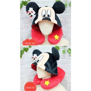 (ลิขสิทธิ์แท้ ส่งฟรี) หมอนรองคอ มิกกี้ เม้าส์ Mickey Mouse