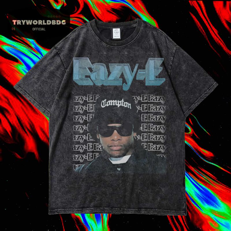 TRYWORLDBG เสื้อยืด OVERSIZED อย่างเป็นทางการ "EAZY-E" | เสื้อยืด WASHED | ล้างหิน | เสื้อยืด OVERSI