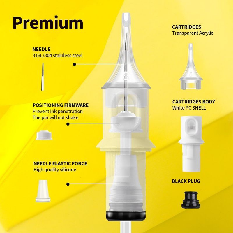 RS9 Quelle Premium Tattoo Cartridges 1 กล่อง - เข็มสัก 9RS