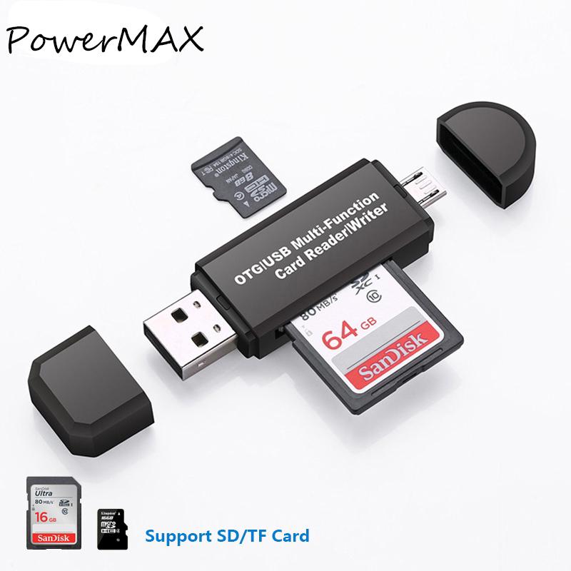 Micro USB OTG to USB 2.0 อะแดปเตอร์ SD TF Micro Card Reader สำหรับคอมพิวเตอร์