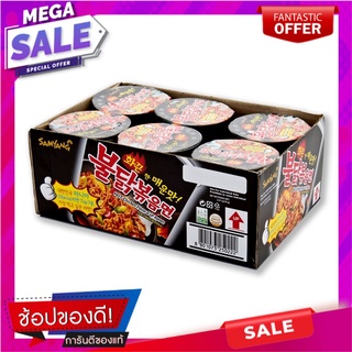 ซัมยัง ราเม็งแห้ง รสไก่เผ็ด แบบคัพ 70 กรัม x 6 ถ้วย Samyang dry ramen, spicy chicken flavor, cup type, 70 g x 6 cups Sam