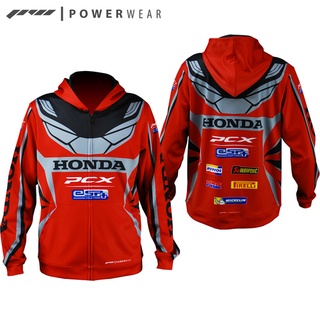 เสื้อมอเตอร์ไซค์มีฮู้ด PWS62 : HONDA PCX RED