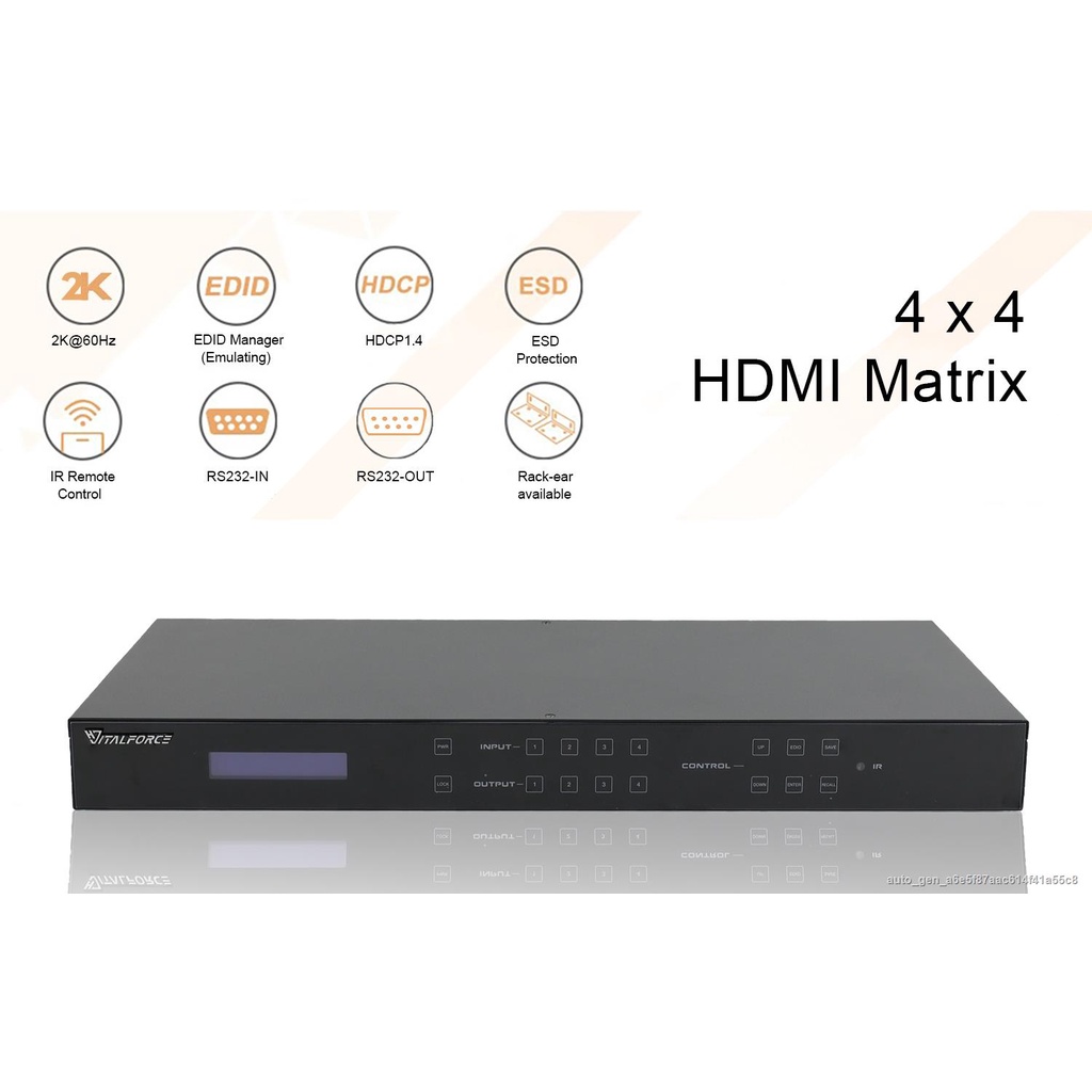 Deep Color support 48363024 bit Video Switcher RS 232 IR Remote Control ...