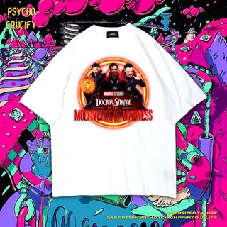 เสื้อยืด ขนาดใหญ่ พิมพ์ลาย Psycho Crucify Doctor Strange Multiverse of Madness สําหรับผู้ชาย | สีขาว | เสื้อเชิ้ต ลาย Do