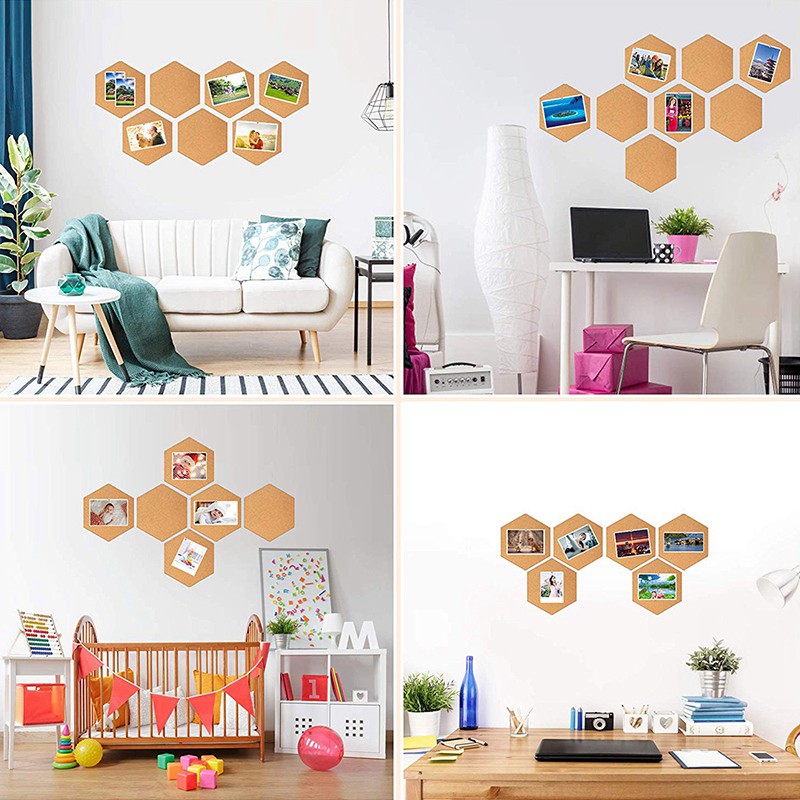 Cork Board Tiles 8 Pack With Full Sticky Back Mini Wall