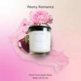 (ลด65บาทโค้ดหน้าร้านลด25+DETAPR40ลด40) เทียนหอม Soy wax กลิ่น Jo.L PEONY Romance 300g / 10.14 oz 45-55 hours Double wick