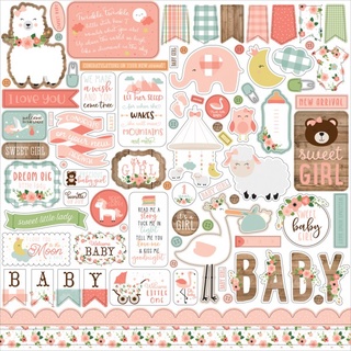 BABY GIRL Cardstock Stickers 12"X12"