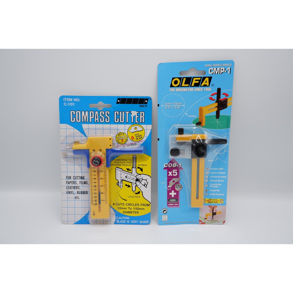 วงเวียน คัตเตอร์ COMPASS CUTTER และ OLFA วงเวียน คัตเตอร์ รุ่น CMP-1 ใช้สำหรับตัดชิ้นงานให้เป็นวงกลม