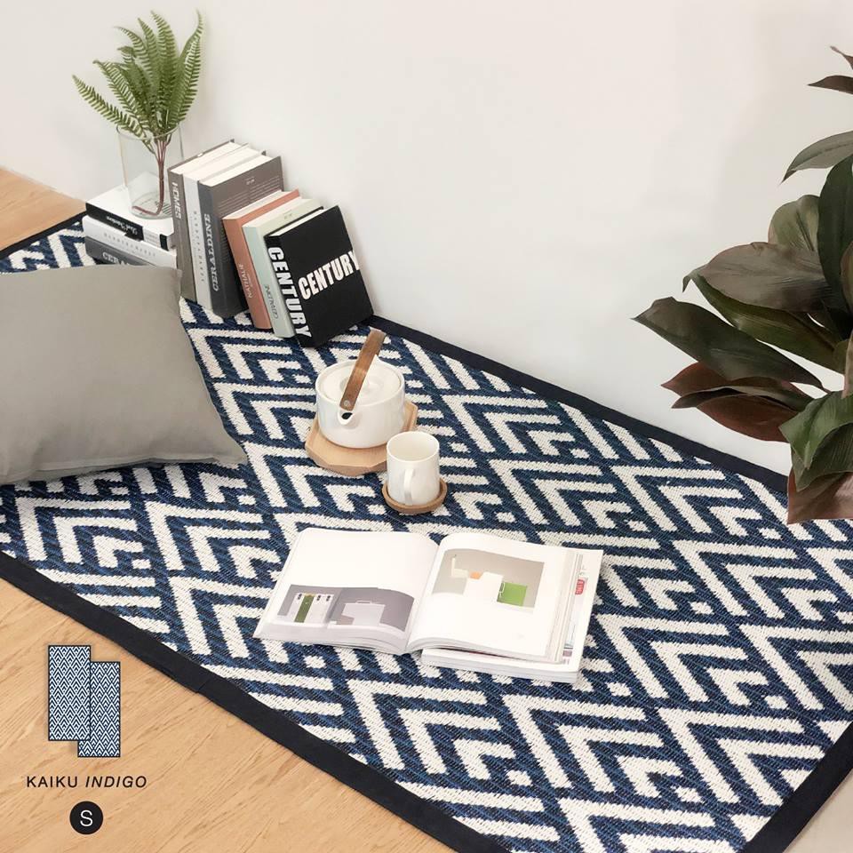 PDM เสื่ออเนกประสงค์  ลาย Kaiku (Indigo-White) Size S 90x200 cm.