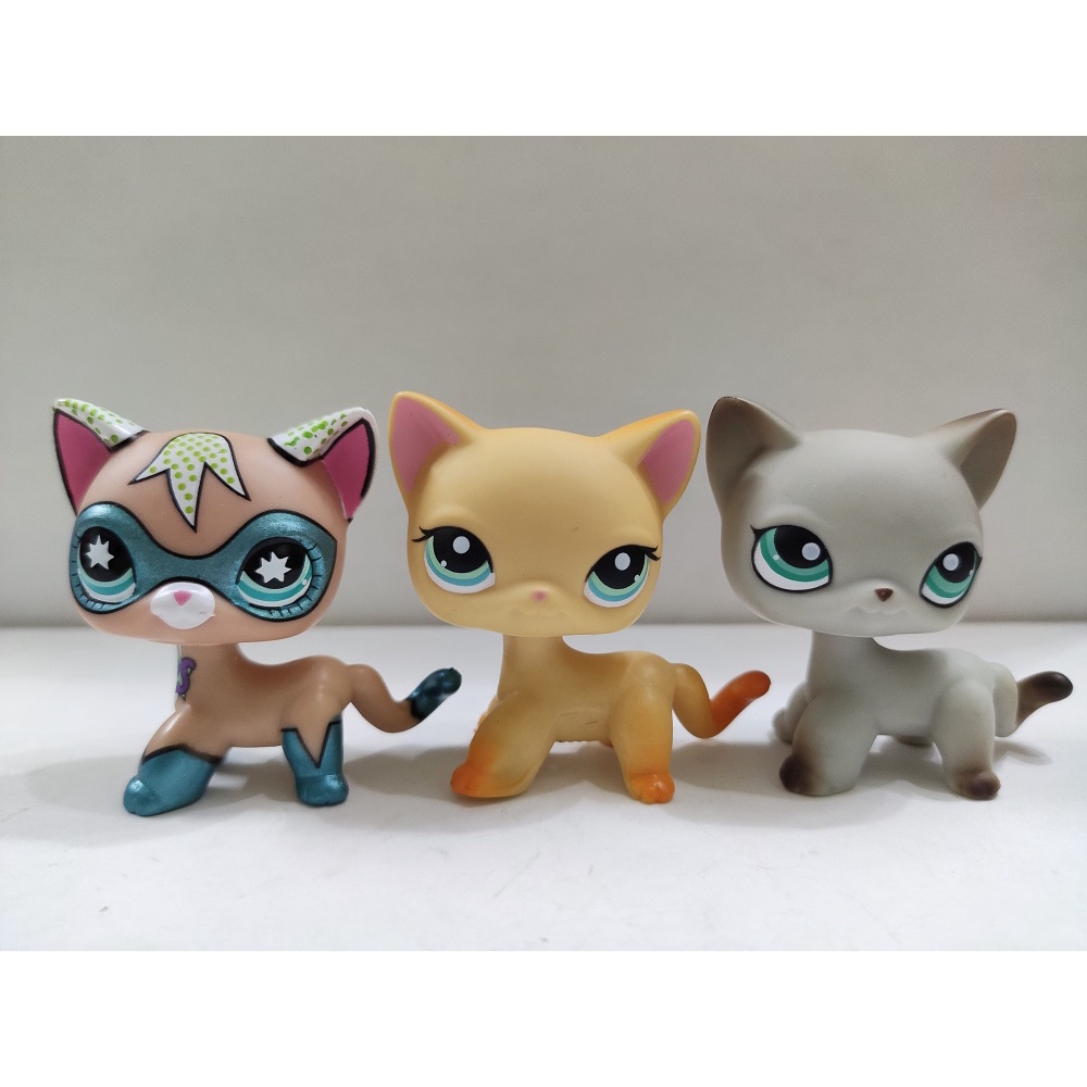 3 ชิ้น / Lot LPS Toy Pet Shop Cat # 83 339 391 Littlest Pet Shop kid