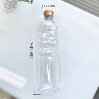 [แพค 50 ขวด] ขวดน้ำมันพลาสติก ขวด PET 1000 ml. พร้อมฝา ทรงกลมมาตรฐาน *รบกวน1ออเดอร์ต่อ1แพค*