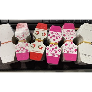 กระดาษ คล้อง จิว หัวใจ ขาว และ ชมพู 4x10 ซม. 100 ใบ น่ารัก