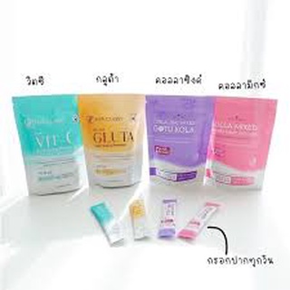 Colla Mixed คอลล่ามิกซ์ คอลลาเจนกรอกปาก สีม่วง💜สีชมพู💖VIT C💜GLUTA