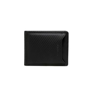 DAPPER กระเป๋าสตางค์ Carbon Fiber Drawer Tri-fold Wallet หนังแท้ สีดำ (BWM/BK/1107CB14)