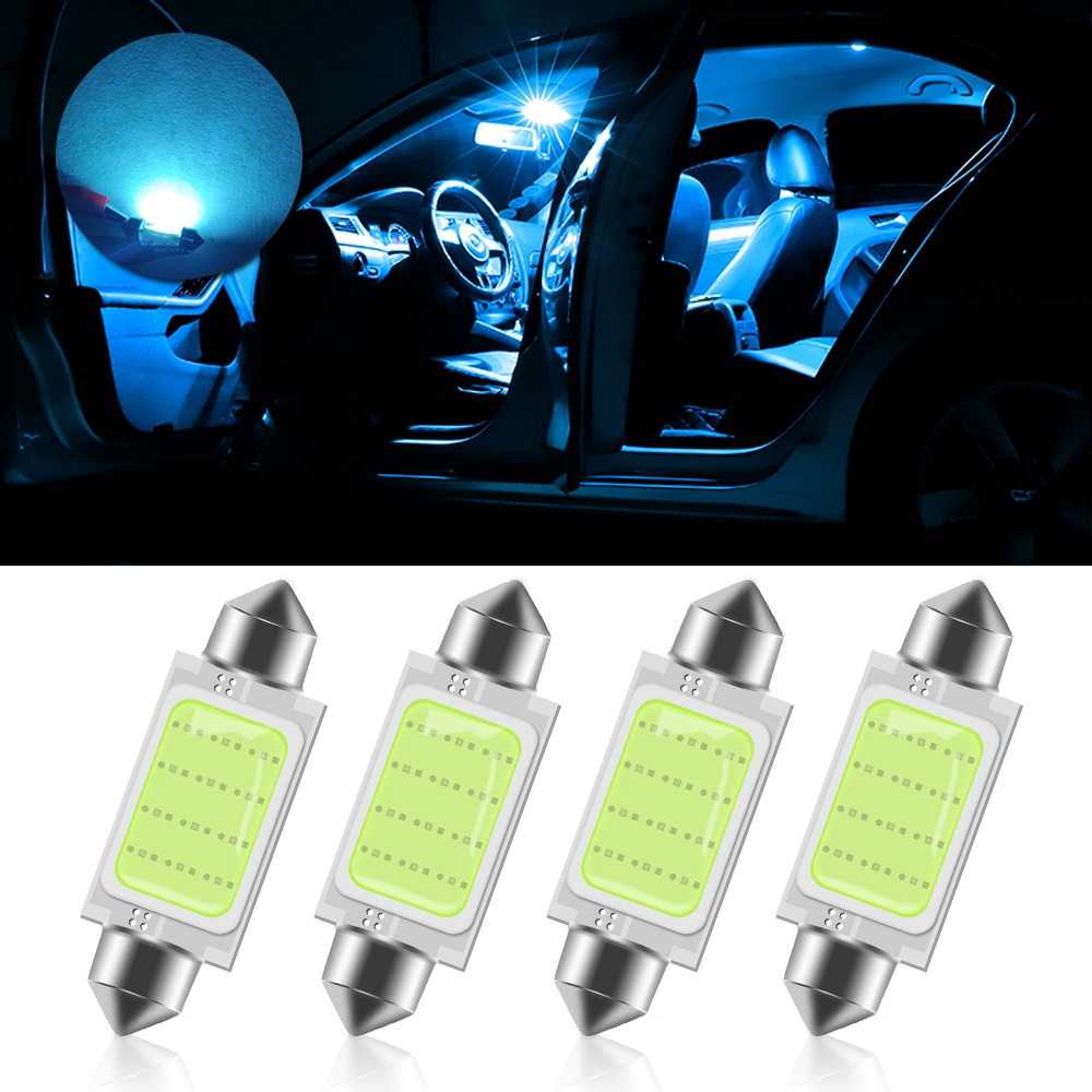 1 x C10W C5W LED COB Festoon 36 มม.39 มม.42 มม.สีขาวน ้ ําแข ็ งสีฟ ้ าหลอดไฟภายในรถอ ่ านแสงโดมกระเ